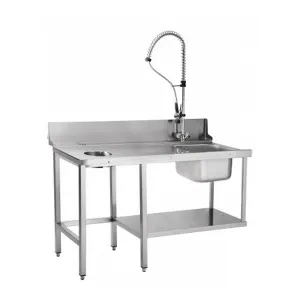 Стол предмоечный СПМП-6-5 (1500*67мм, душ стойка, сбор отходов, направл на 4 кассеты)